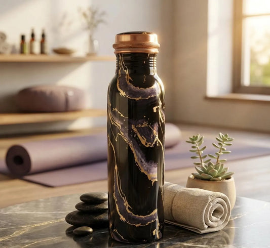Vanguard Enamel Artisanal 1000ml Copper Bottle – 100% Pure Wellness Hydration