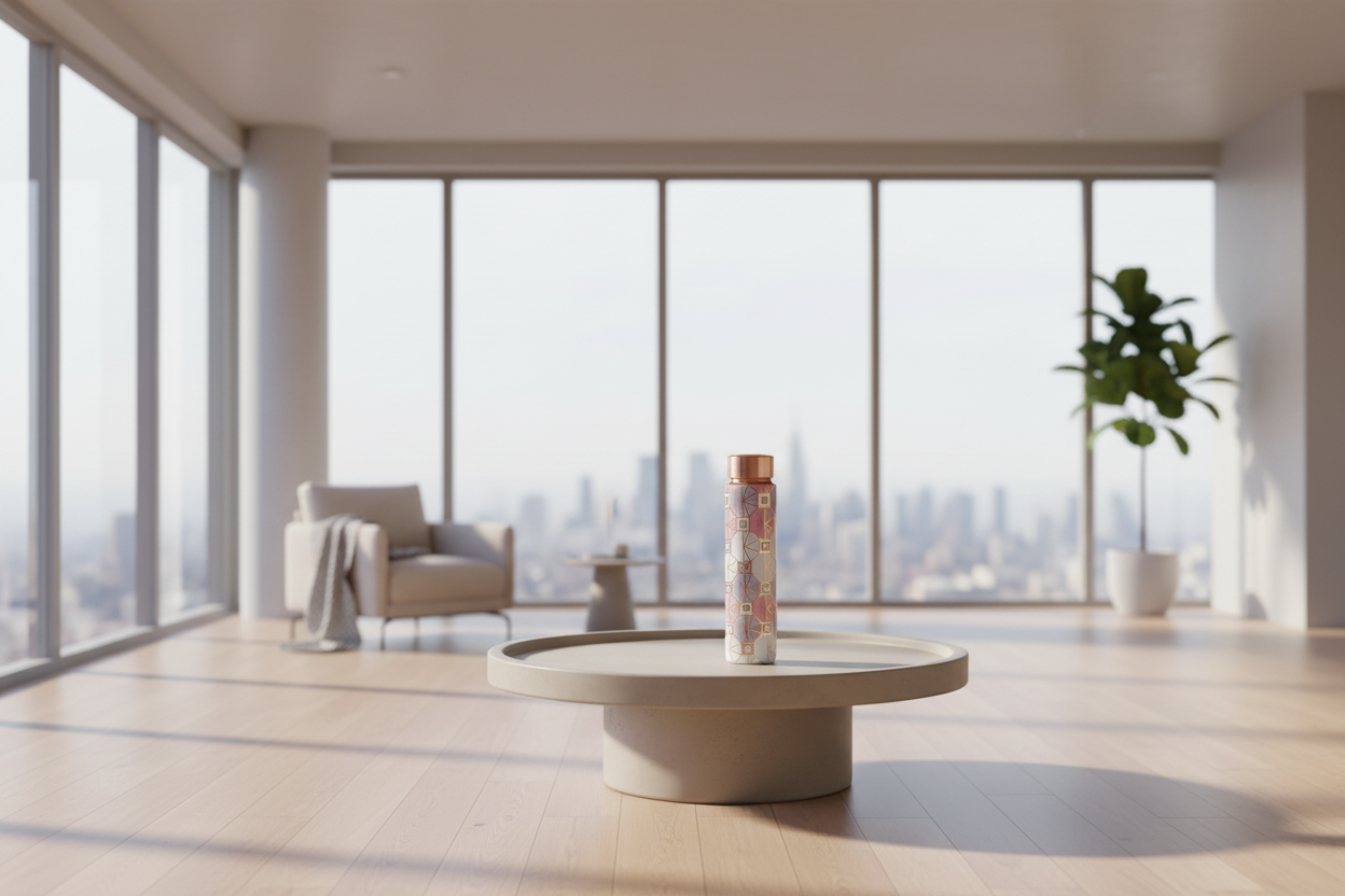 Modern living room with large windows, a coffee table, and armchair.