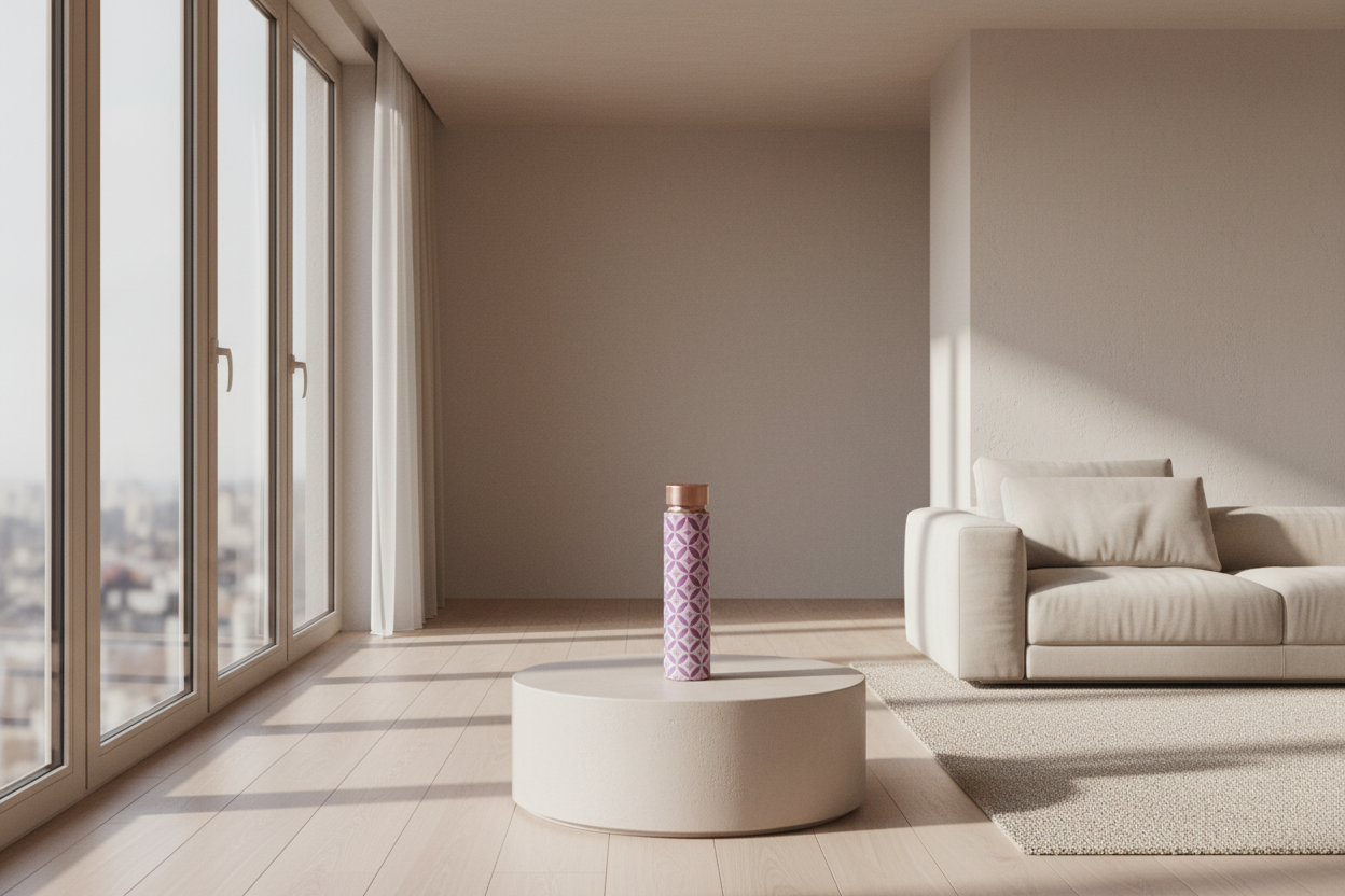 Aura Handcrafted Enamel Wellness Bottle – 100% Pure Copper (800ml)