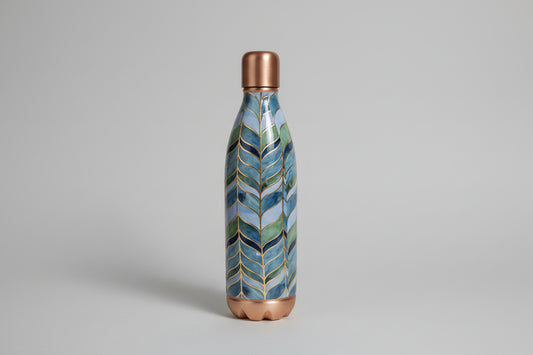 Handcrafted Slim Neck Pure Copper Water Bottle - Tarasha Living