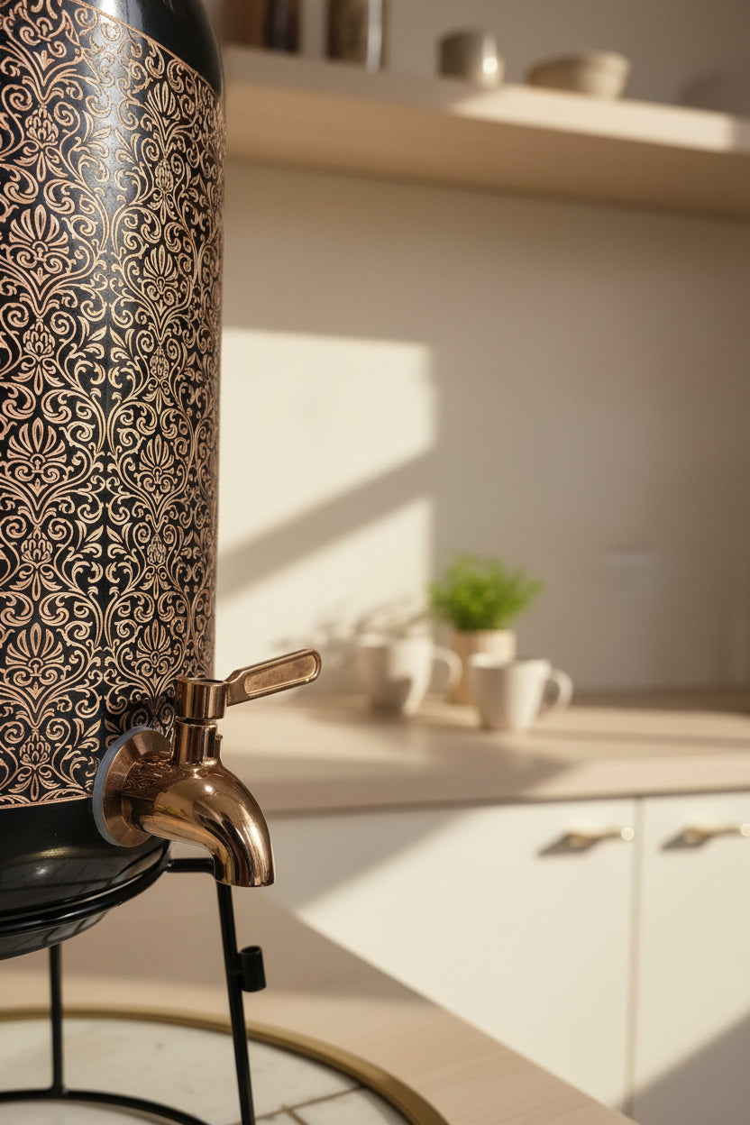 Grand Heritage 5L Pure Copper Water Dispenser – Handcrafted Wellness Centerpiece