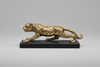 Leopard Desk Figurine - Brushed Metal Power Decor - Brass finish