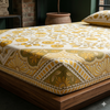 Premium Hand Block Printed Fitted Bedsheet – 100% Pure Cotton King Size (96 x 108 in)