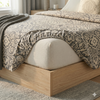 Premium Hand Block Printed Fitted Bedsheet – 100% Pure Cotton King Size (96 x 108 in)