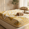 Premium Hand Block Printed Fitted Bedsheet – 100% Pure Cotton King Size (96 x 108 in)