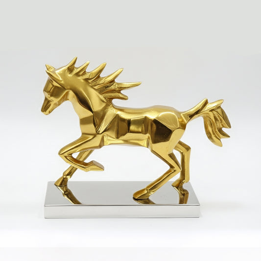 Handcrafted Golden Victory Horse - Luxury Artisanal Gift