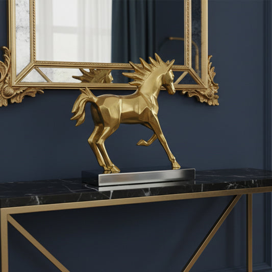 Handcrafted Golden Victory Horse - Luxury Artisanal Gift