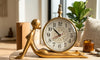Golden Brushed Metal Yoga Table Clock - Cobra Pose - Desk Decor