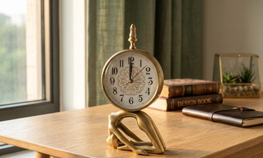 Yoga Pose Silhouette Clock - Brushed Metal - Unique Gift for Yogis