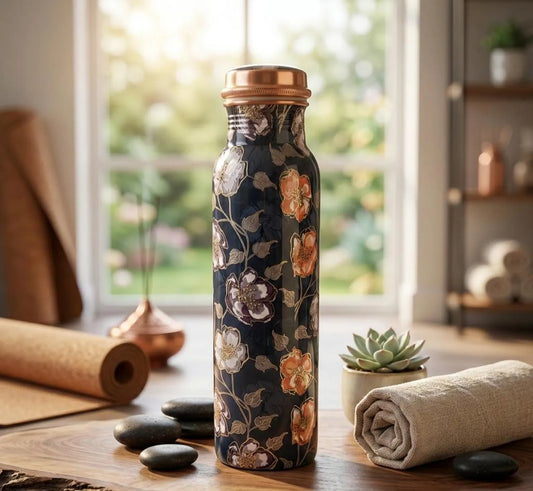 Vanguard Enamel Artisanal 1000ml Copper Bottle – 100% Pure Wellness Hydration