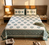 Jaipur Hand Block Print King Size Bed Cover – 100% Cotton Floral Boho Bed Cover (108 x 108 in)