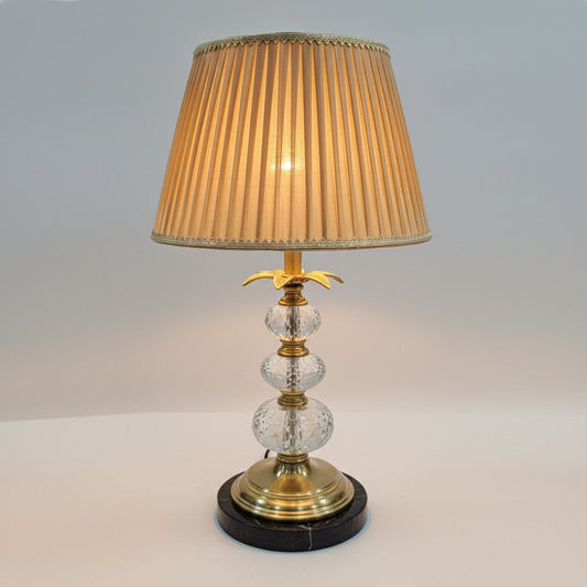 Gold Crystal Night Lamp - Brushed Metal & Healing Crystal Decor