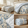 Double-Sided Reversible Comforter - Double Bed, Ultrasonic Stitched Glazed Cotton with Pure Fiber Filling