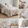Modern Elegant Vibrant Floral King Size Bedsheet – 100% Pure Cotton (108 x 108 in) with 2 Pillow Cases