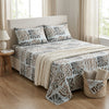 Luxury Glazed Cotton King Size Bedsheet (96 x 108 in) with 2 Matching Pillow Covers – Extra Large Premium Bedding