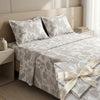 Modern Pattern & Floral King Size Bedsheet (108 x 108 inches) - Premium Printed 3-Piece Set with Ribbon Gift Packaging
