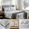 Modern Pattern & Floral King Size Bedsheet (108 x 108 inches) - Premium Printed 3-Piece Set with Ribbon Gift Packaging
