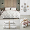 Premium Super King Size 100% Cotton Motif Design Bedsheet (120 x 120 inches) with 2 Pillow Covers