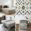 Abstract Jaipuri Hand Block Print King Size Bedsheet – 100% Pure Cotton (108 x 108 in) with 2 Pillow Covers