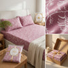 Modern Pattern & Floral King Size Bedsheet (108 x 108 inches) - Premium Printed 3-Piece Set with Ribbon Gift Packaging