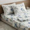 Jaipur Hand Block Print King Size Bed Sheet with Laced Cushion Covers – 108 x 108 in Pure Cotton