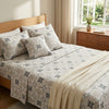 Premium 5-Piece Complete Bedding Set: 1 Double Bedsheet, 2 Pillow Covers & 2 Cushions with Fillers Included