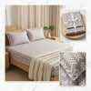 Modern Pattern & Floral King Size Bedsheet (108 x 108 inches) - Premium Printed 3-Piece Set with Ribbon Gift Packaging