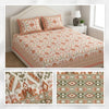 Abstract Jaipuri Hand Block Print King Size Bedsheet – 100% Pure Cotton (108 x 108 in) with 2 Pillow Covers