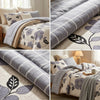 Double-Sided Reversible Comforter - Double Bed, Ultrasonic Stitched Glazed Cotton with Pure Fiber Filling